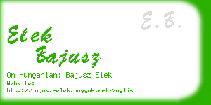 elek bajusz business card